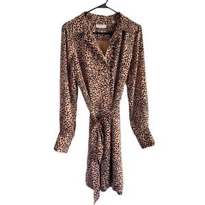 Equipment Femmé cheetah print wrap dress